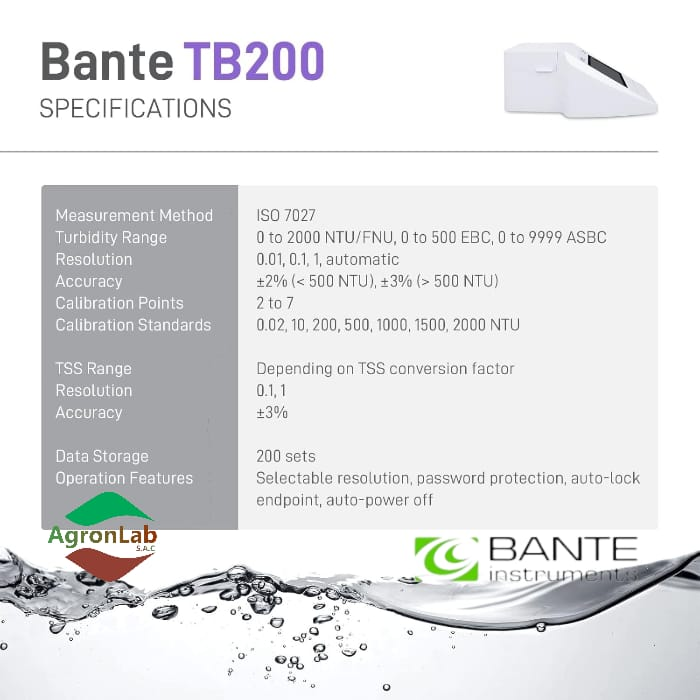 Medidor de Turbidez de sobremesa TB200 - Bante - Imagen 6